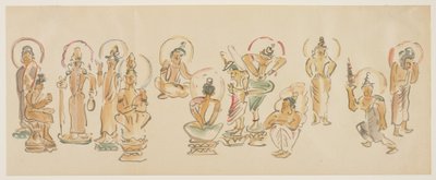 (Caricaturas del templo Asakusa Kannon C), c. 1900 de Awashima Kangestu